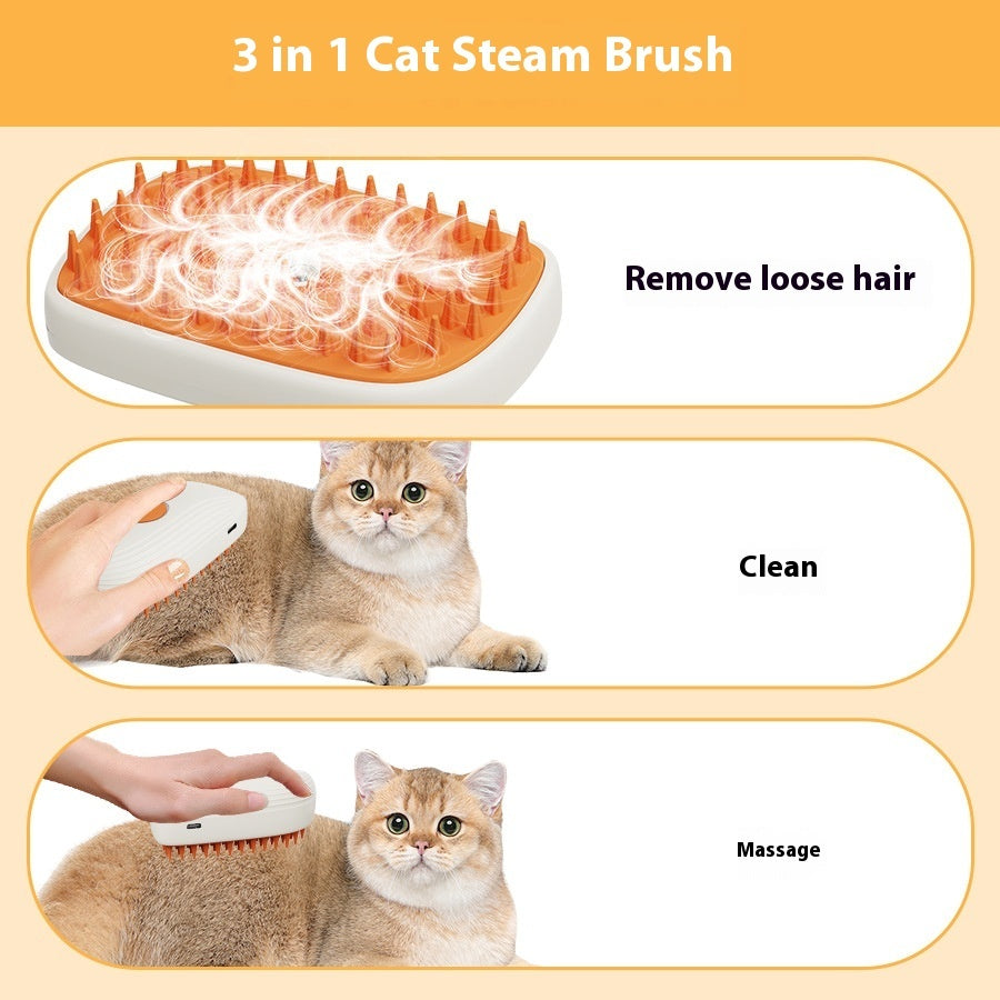 Pets Steam Brush Spray Massage Comb