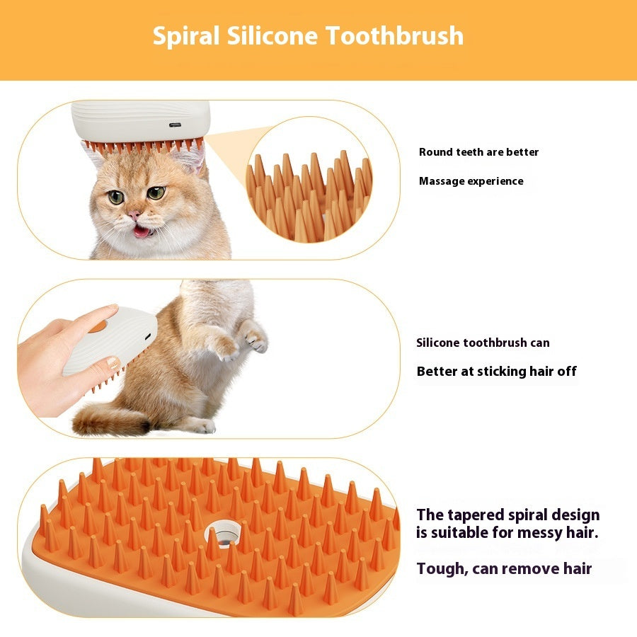 Pets Steam Brush Spray Massage Comb