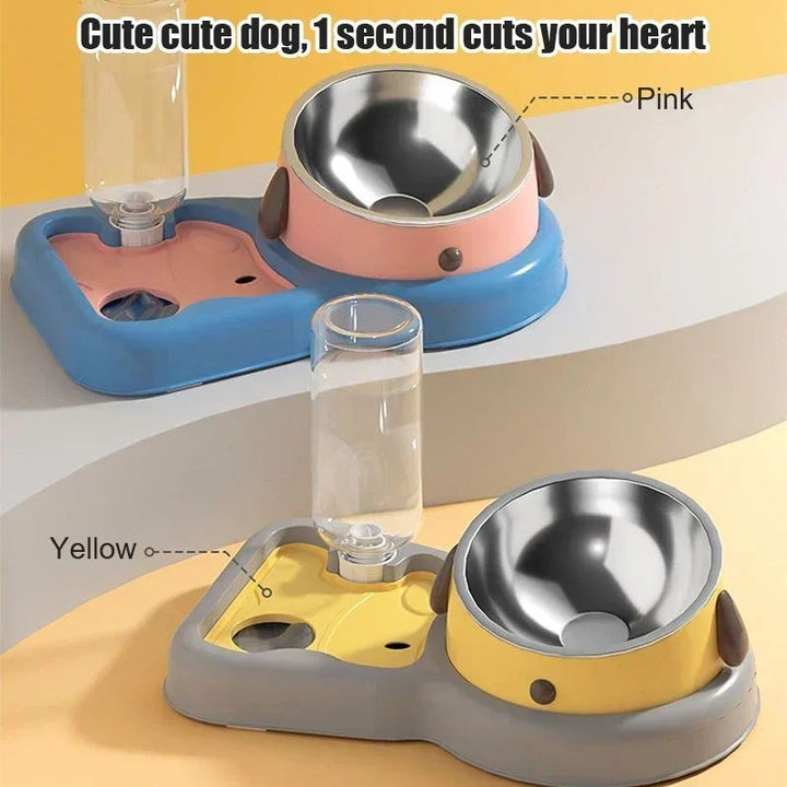 Pet Feeding Bowls And Drinkers 15-Degree Tilt Design