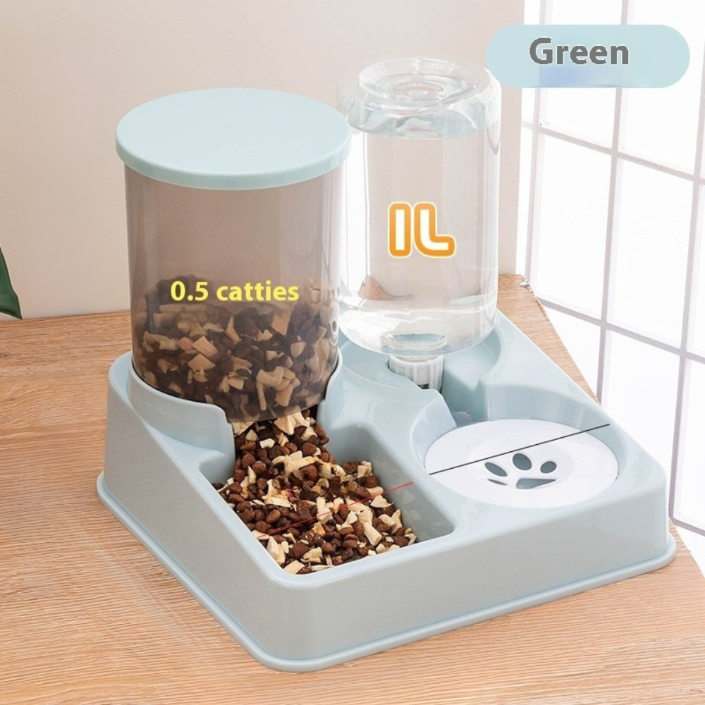 Automatic Pet Feeder Water Dispenser Integrated Cat Food Holder Bowl Double Bowl Drinking Bowl Pet