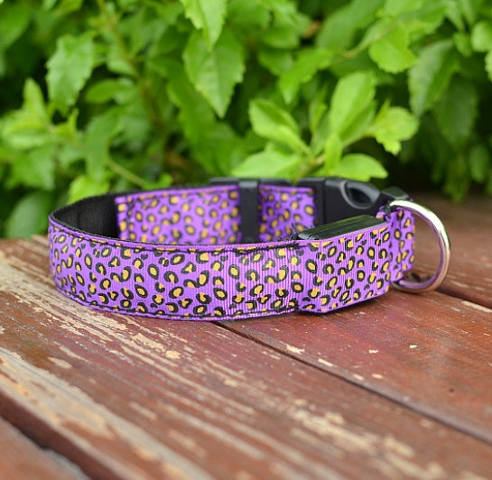 Adjustable Nylon Leopard Pet Collar