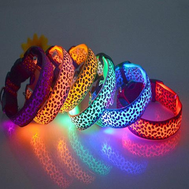 Adjustable Nylon Leopard Pet Collar