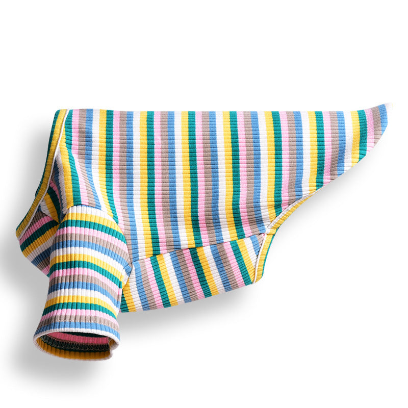 Breathable Striped T-shirt For Dogs And Cats