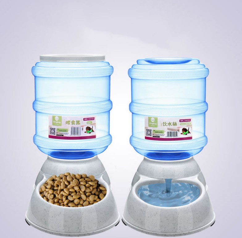 Plastic Pets Dog Food Bowl Water Dispenser