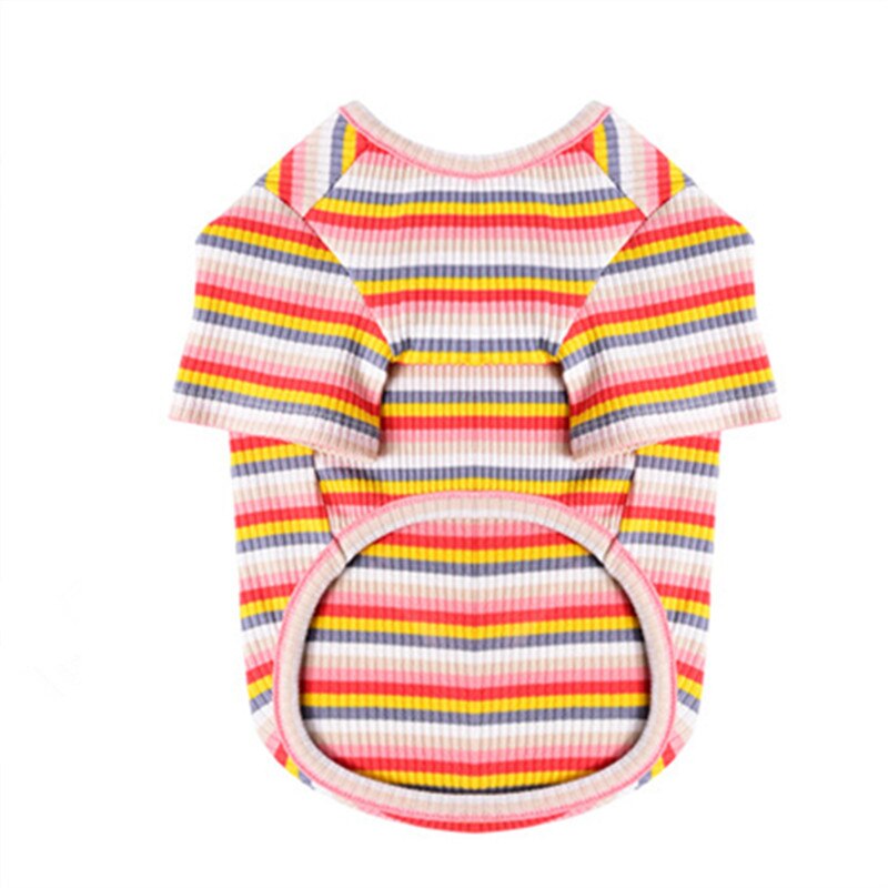 Breathable Striped T-shirt For Dogs And Cats