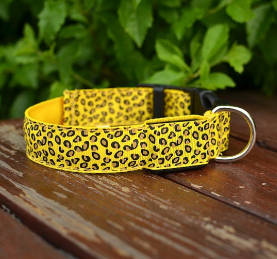 Adjustable Nylon Leopard Pet Collar