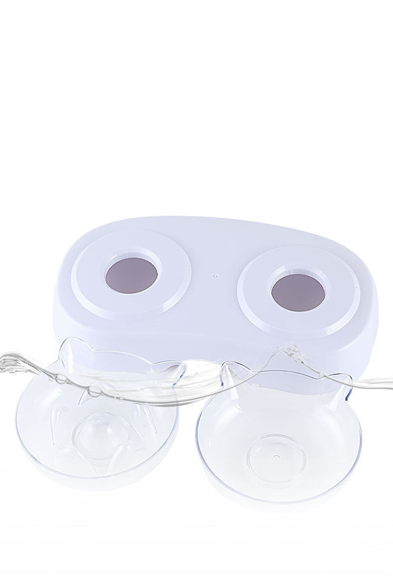 Pet Cat Ears Double Bowl Drinking Water