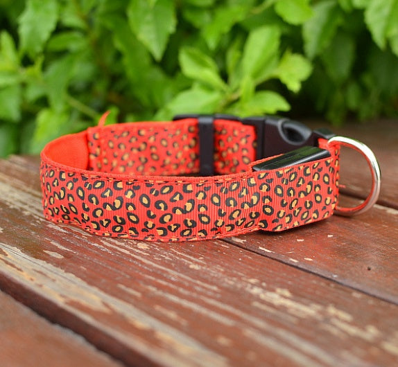 Adjustable Nylon Leopard Pet Collar