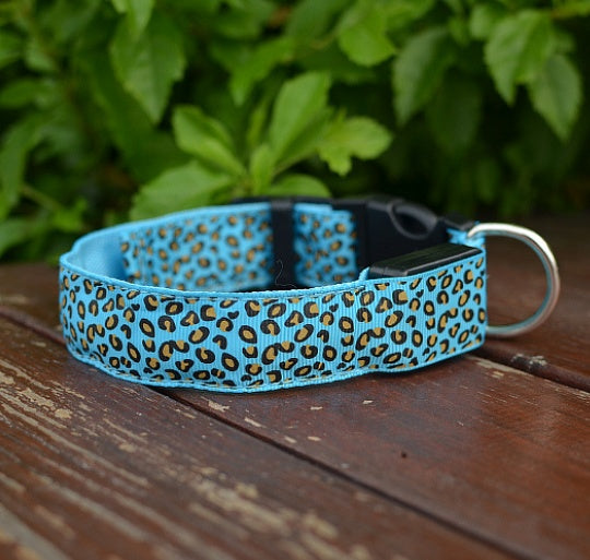 Adjustable Nylon Leopard Pet Collar