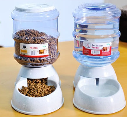 Plastic Pets Dog Food Bowl Water Dispenser