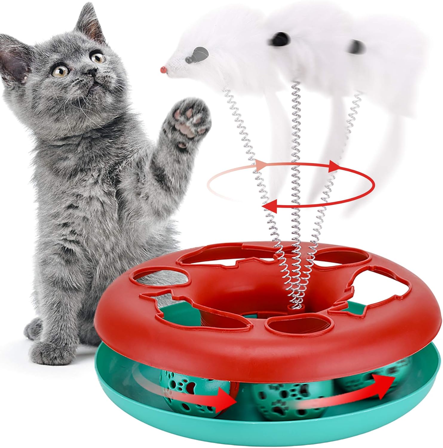 Interactive Kitten Toys Roller Tracks With Catnip