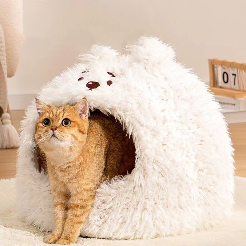 Semi Closed Pet Cat Nest Dog Sleeping Nest