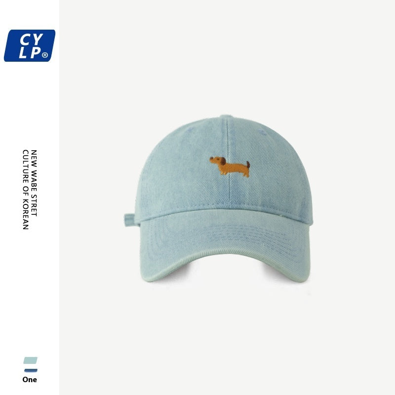 Cute Cartoon Sausage Dog Embroidered Baseball Cap