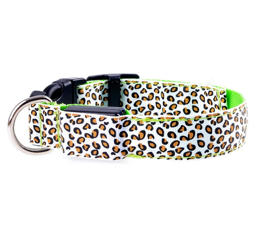 Adjustable Nylon Leopard Pet Collar