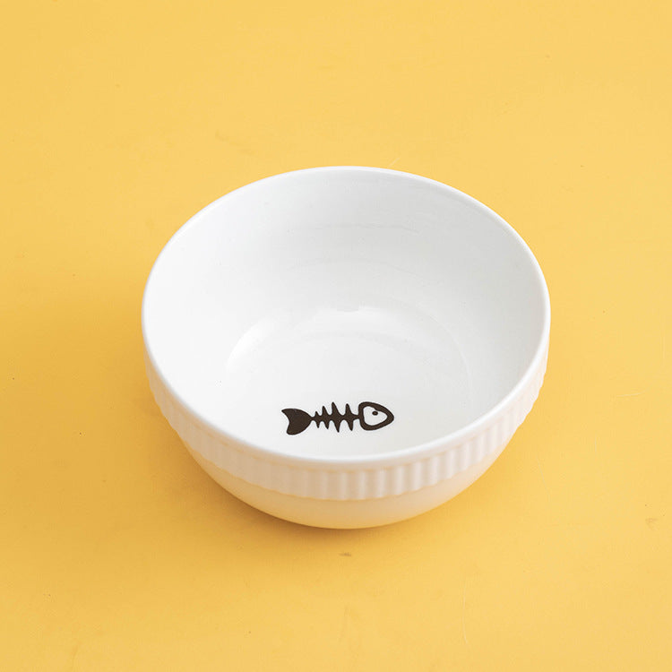 Ceramic Pet Bowl High Foot Neck Protection