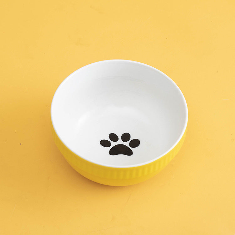 Ceramic Pet Bowl High Foot Neck Protection