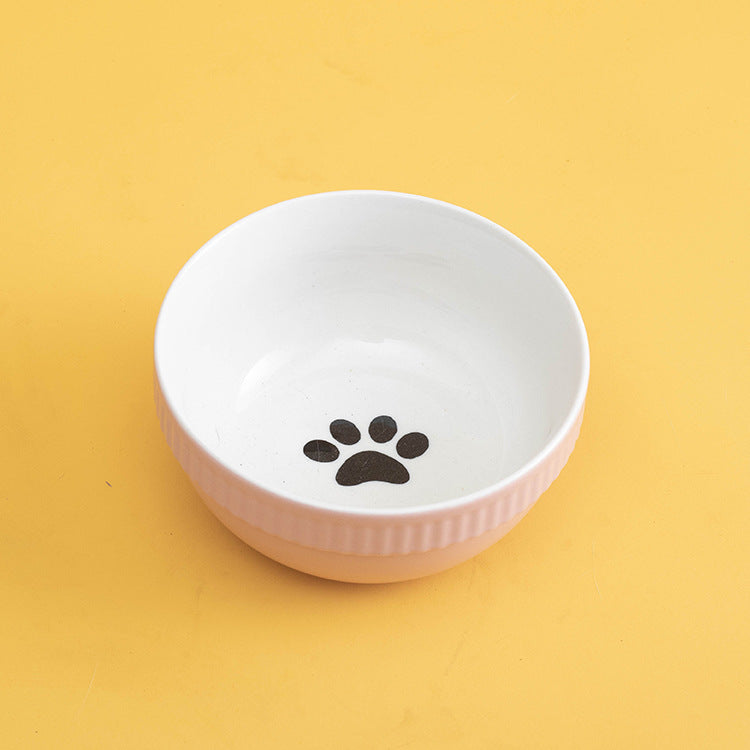 Ceramic Pet Bowl High Foot Neck Protection