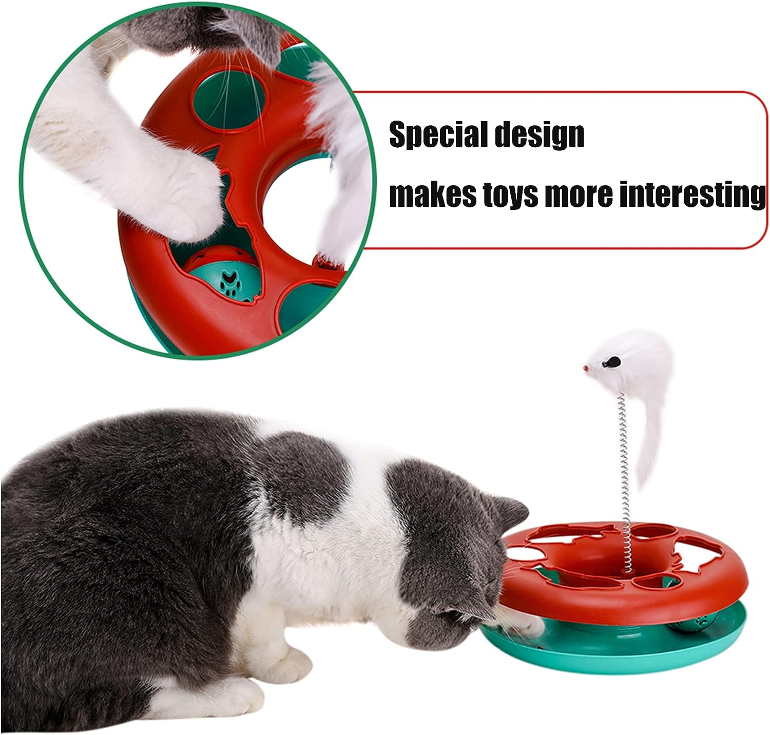 Interactive Kitten Toys Roller Tracks With Catnip