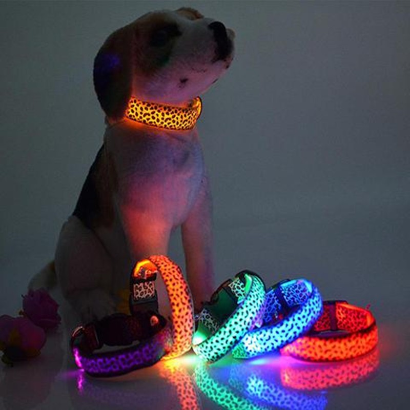 Adjustable Nylon Leopard Pet Collar