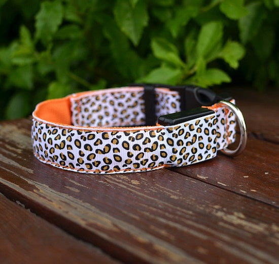 Adjustable Nylon Leopard Pet Collar
