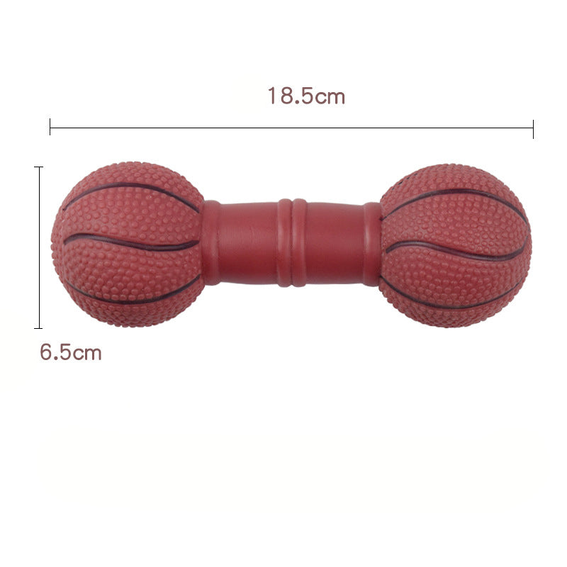 Dog Toys Football Dumbbell Shaped Dog Squeeze Squeaky Pet Chew Toy
