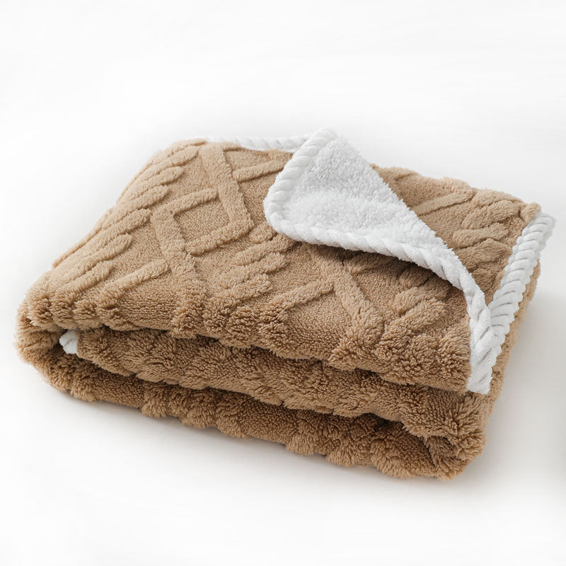 Pet Plush Blanket Thick Warm Waterproof