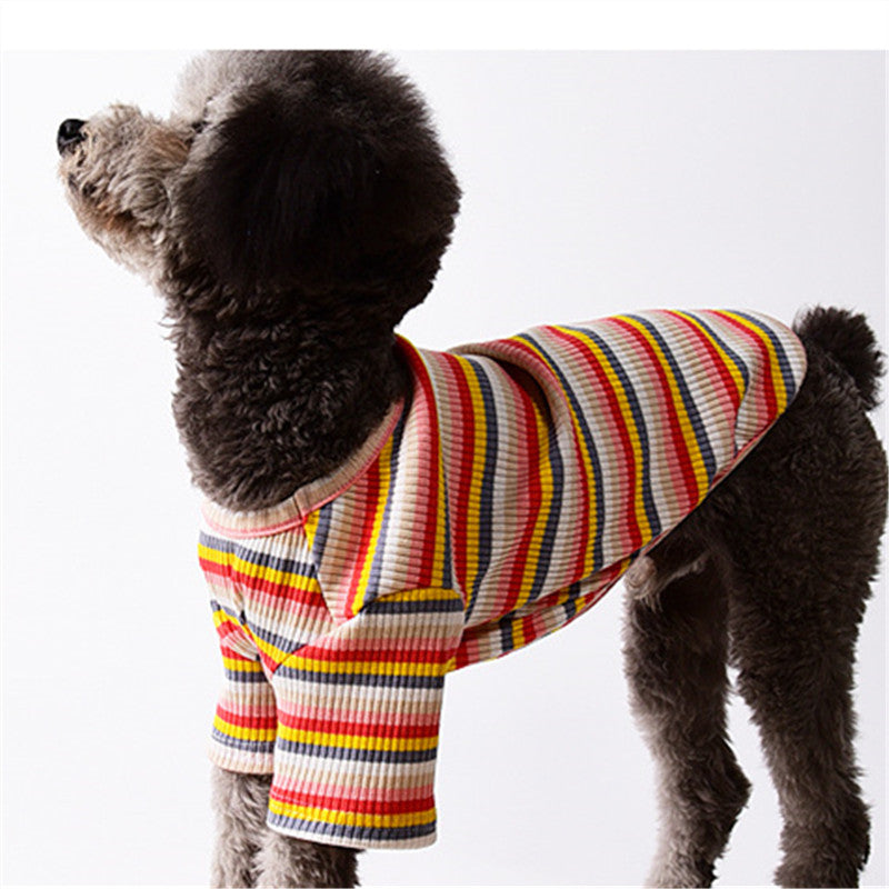 Breathable Striped T-shirt For Dogs And Cats