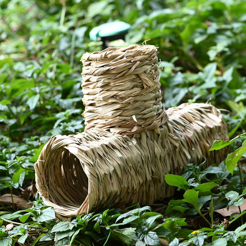 Porous Escape Pipe Straw Hamster Rabbit Toy Nest