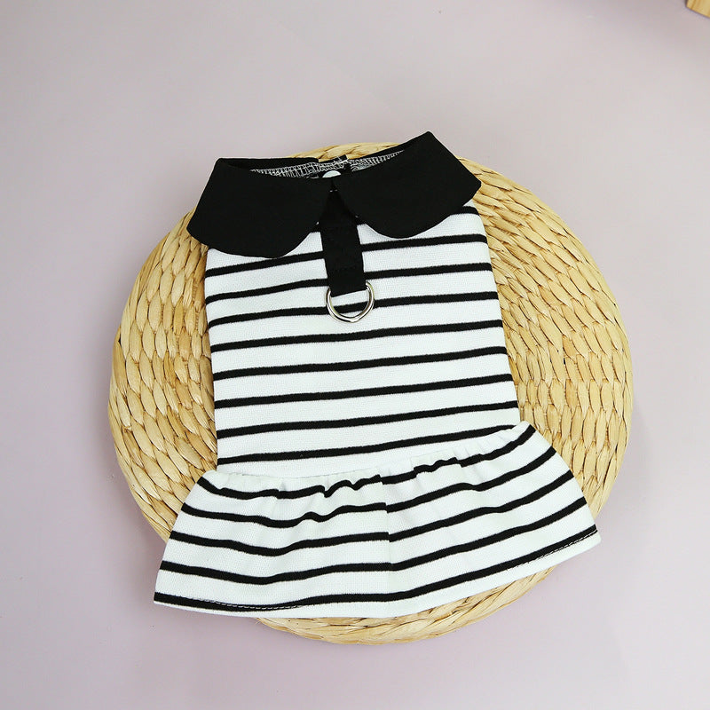 Pet Summer Stripes T-shirt Skirt