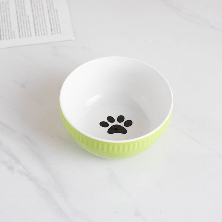 Ceramic Pet Bowl High Foot Neck Protection