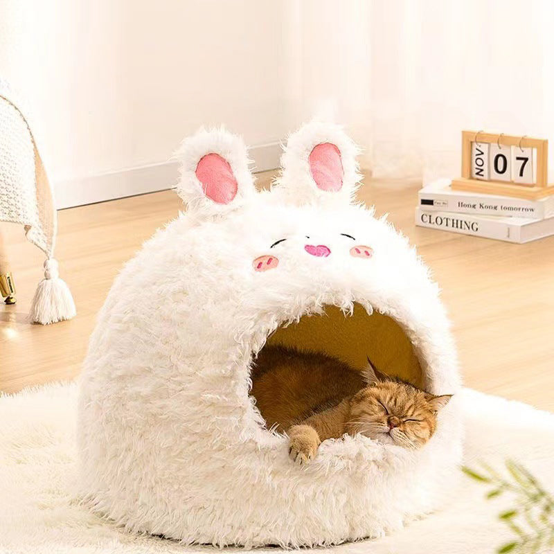 Semi Closed Pet Cat Nest Dog Sleeping Nest