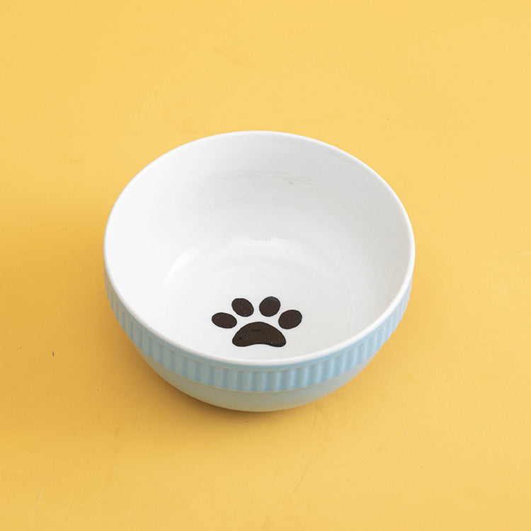 Ceramic Pet Bowl High Foot Neck Protection