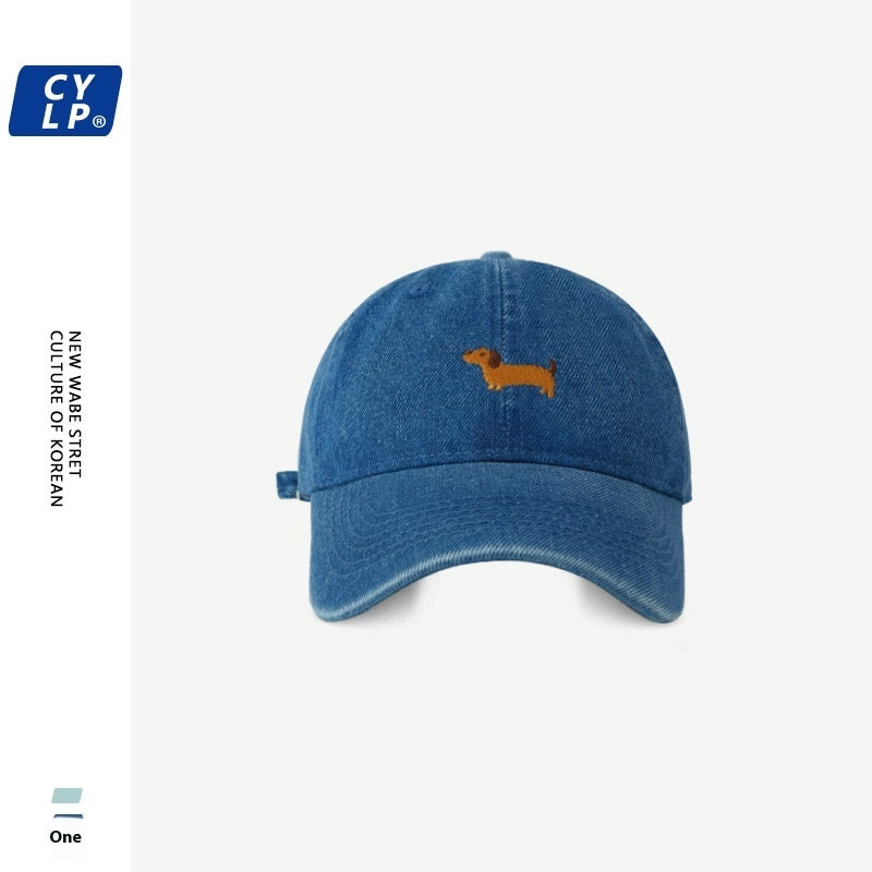 Cute Cartoon Sausage Dog Embroidered Baseball Cap