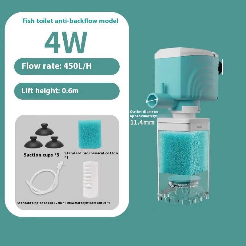 Anti-backflow Filter Aerating Fish Tank