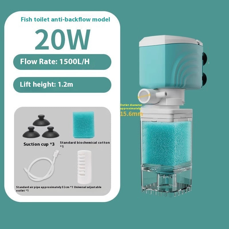 Anti-backflow Filter Aerating Fish Tank
