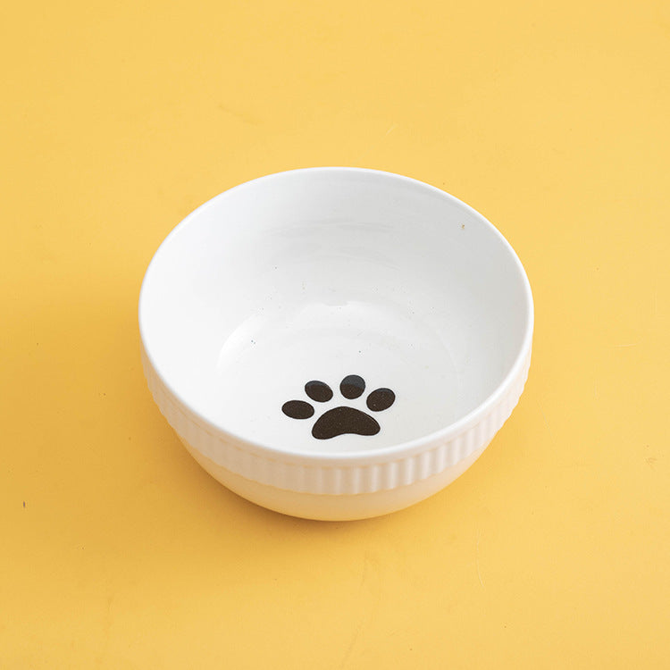 Ceramic Pet Bowl High Foot Neck Protection